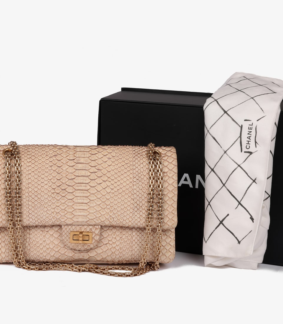 Chanel Beige Python Leather 226 2.55 Reissue Double Flap Bag - 11
