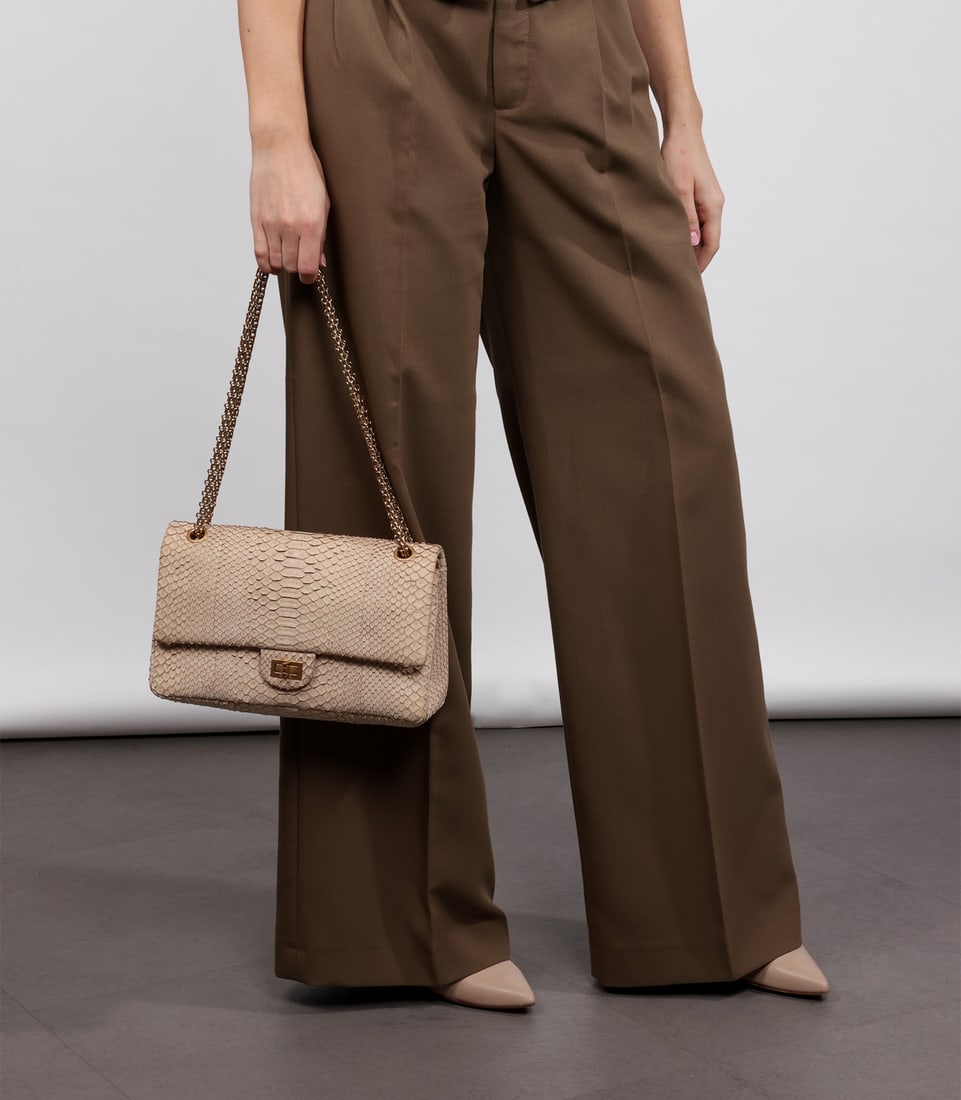 Chanel Beige Python Leather 226 2.55 Reissue Double Flap Bag - 2