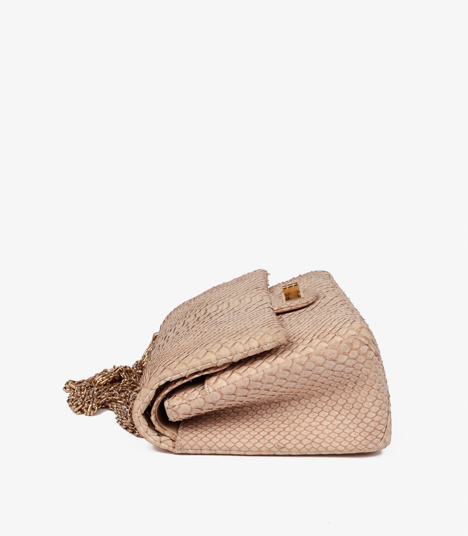 Chanel Beige Python Leather 226 2.55 Reissue Double Flap Bag - 4