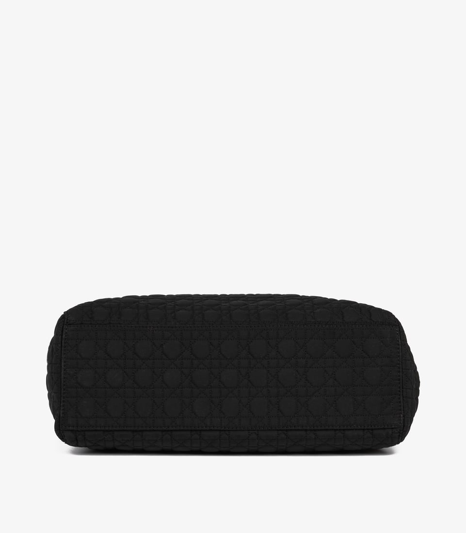 Christian Dior Black Quilted Nylon Vintage Large Lady Dior - 6