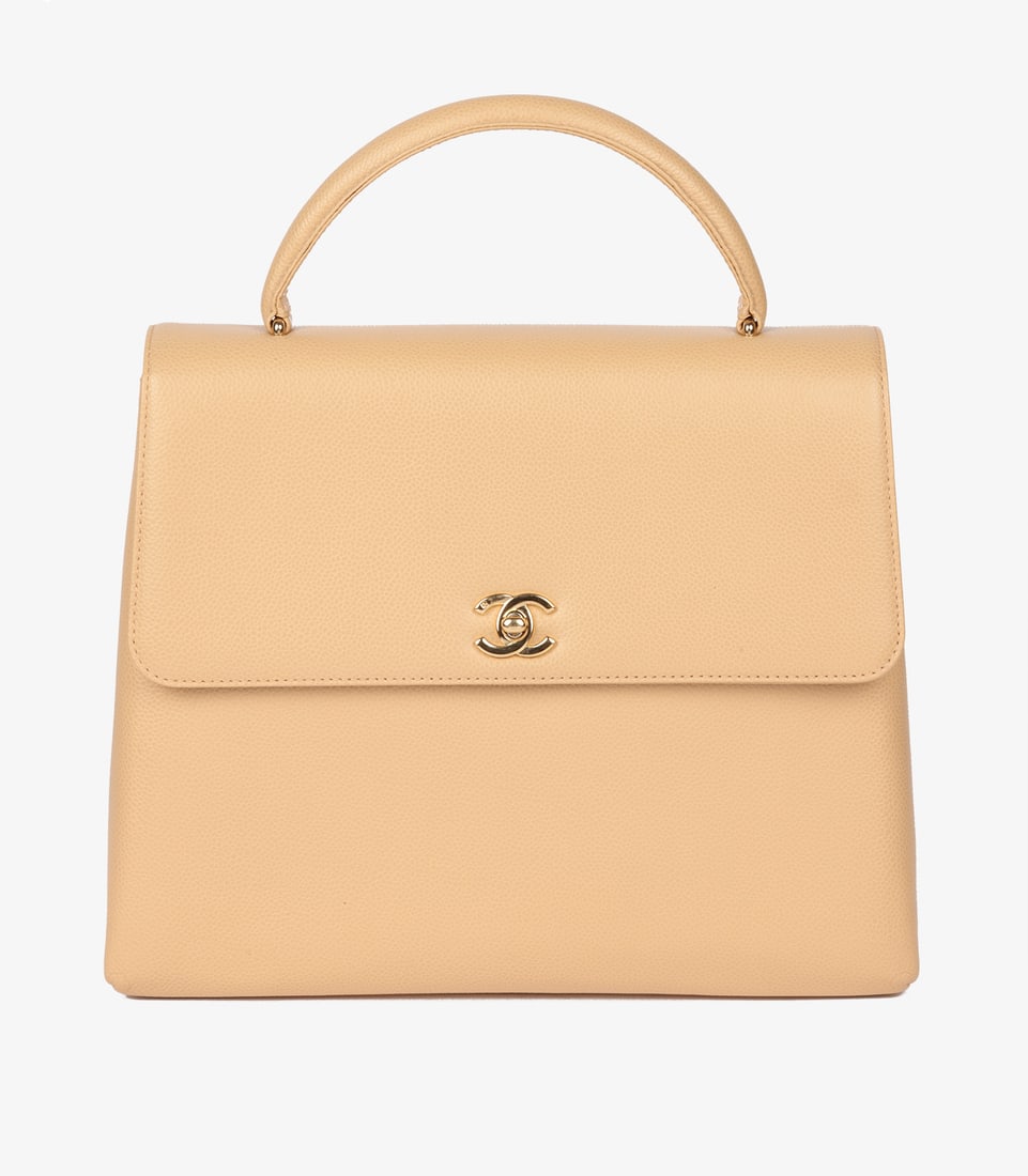 Chanel Beige Caviar Leather Vintage Classic Kelly (1 of 11)