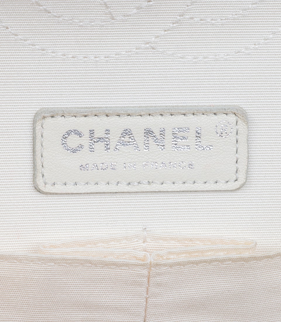 Chanel White Multicolour Quilted Lambskin Airlines Medium Classic Double Flap Bag - 12