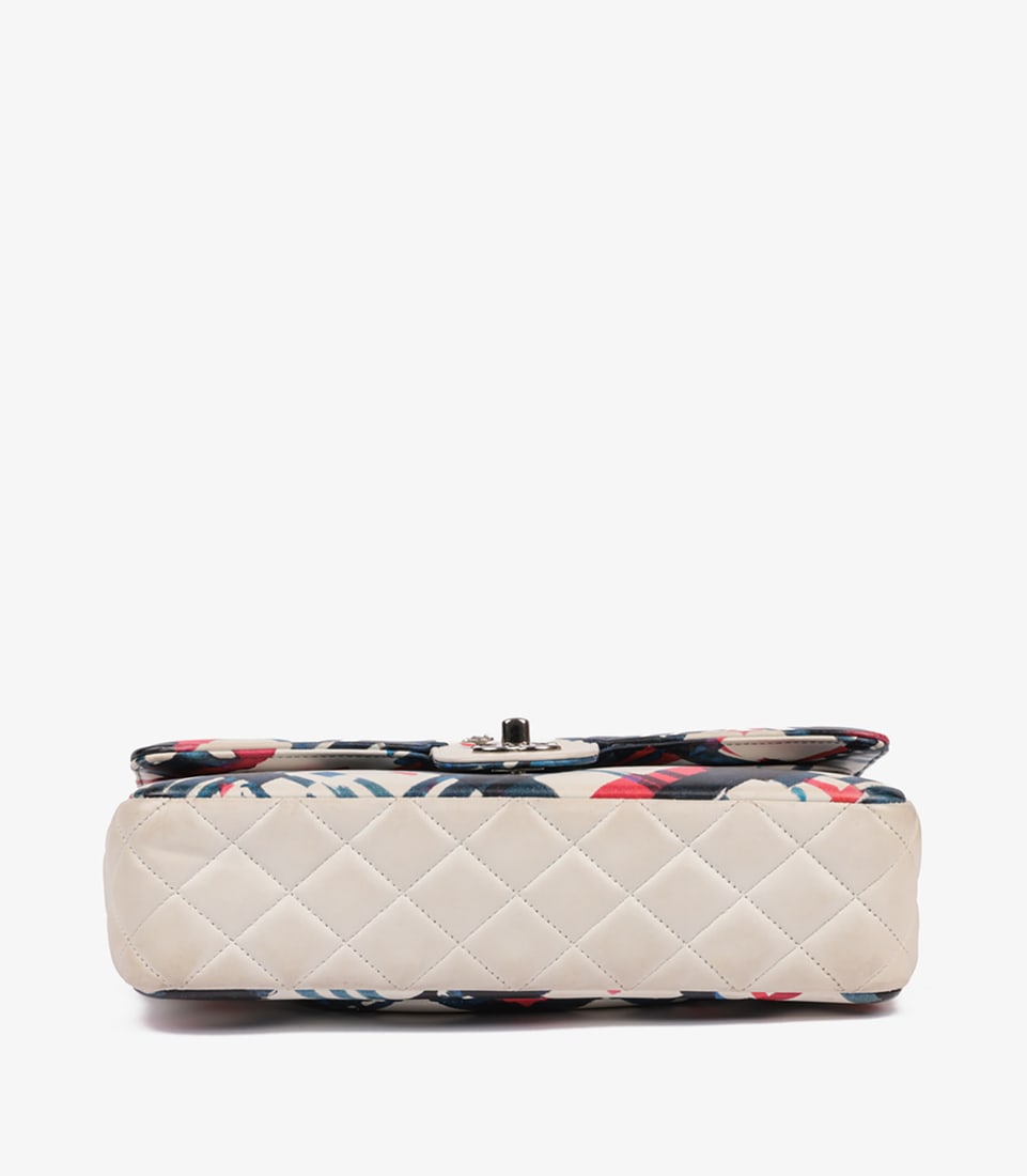 Chanel White Multicolour Quilted Lambskin Airlines Medium Classic Double Flap Bag - 7
