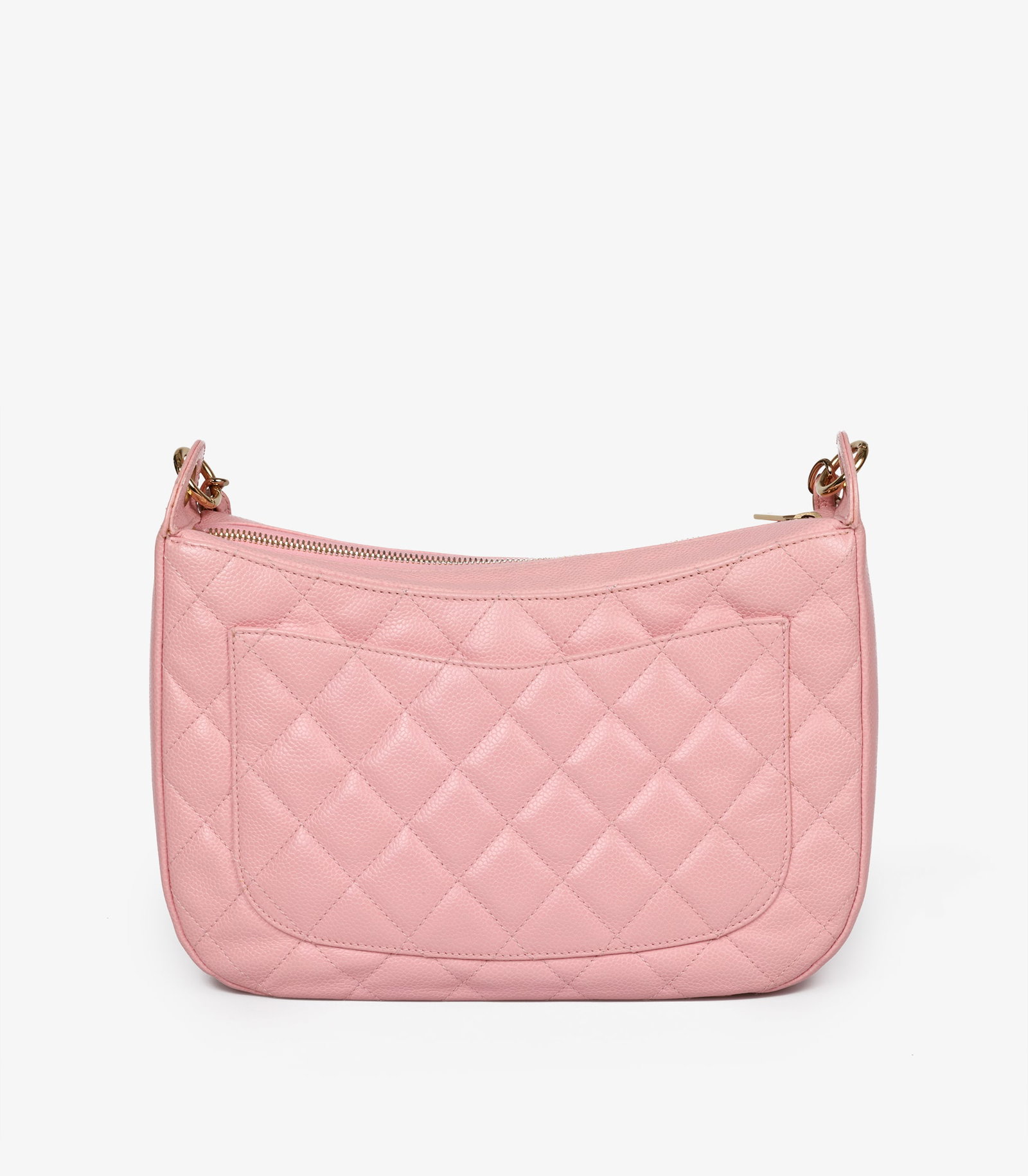 Chanel Pink Quilted Caviar Leather Vintage Timeless Hobo Bag - 5