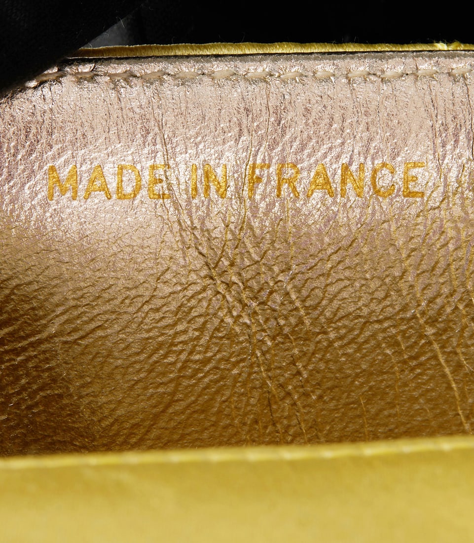Chanel Yellow Quilted Satin Vintage Mini Flap Bag - 10
