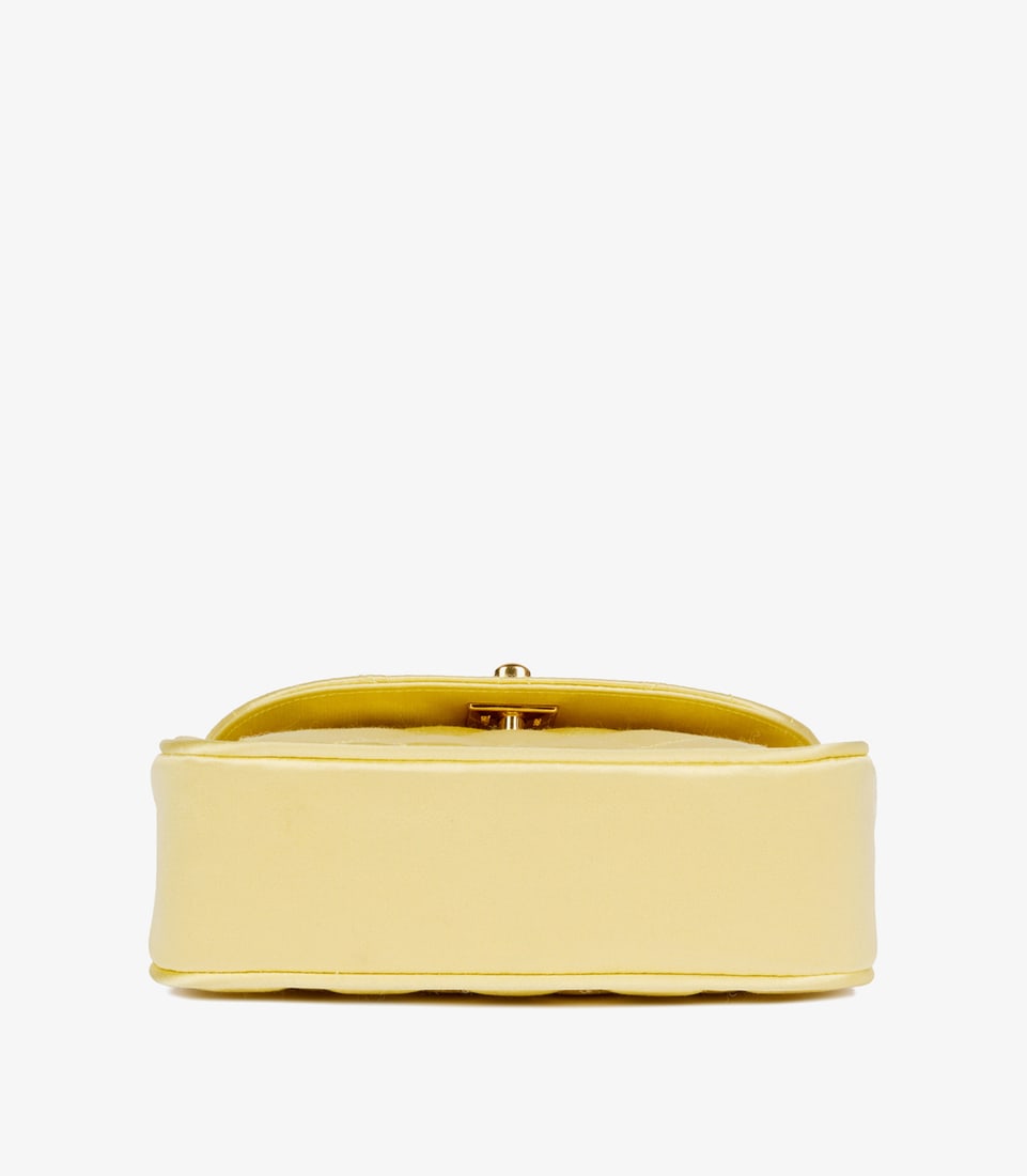 Chanel Yellow Quilted Satin Vintage Mini Flap Bag - 7