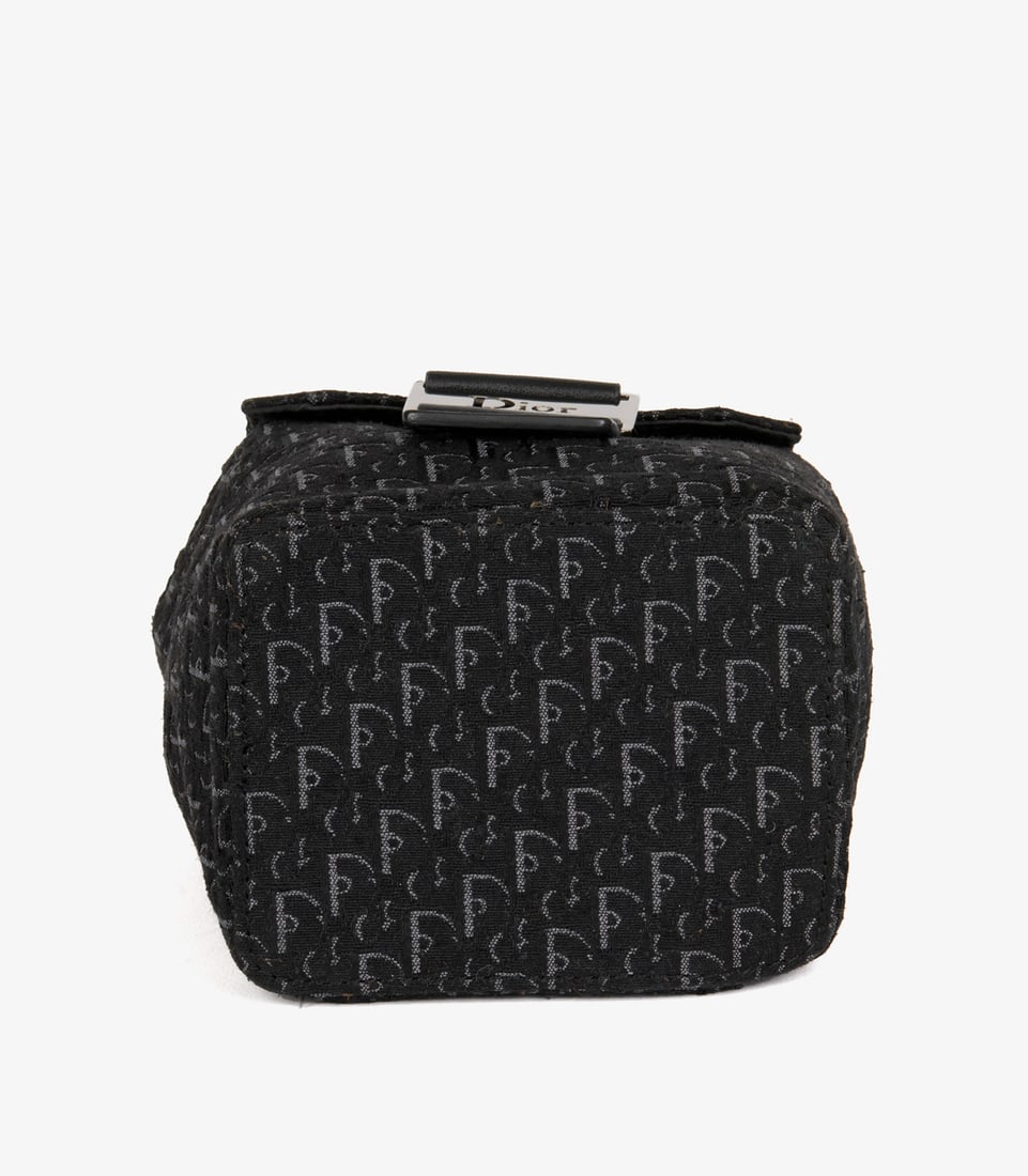 Christian Dior Black Oblique Monogram Canvas & Calfskin Leather Vintage Top Handle Box Bag - 7