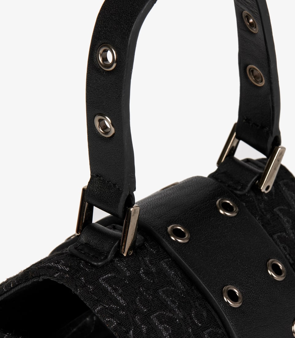Christian Dior Black Oblique Monogram Canvas & Calfskin Leather Vintage Top Handle Box Bag - 9