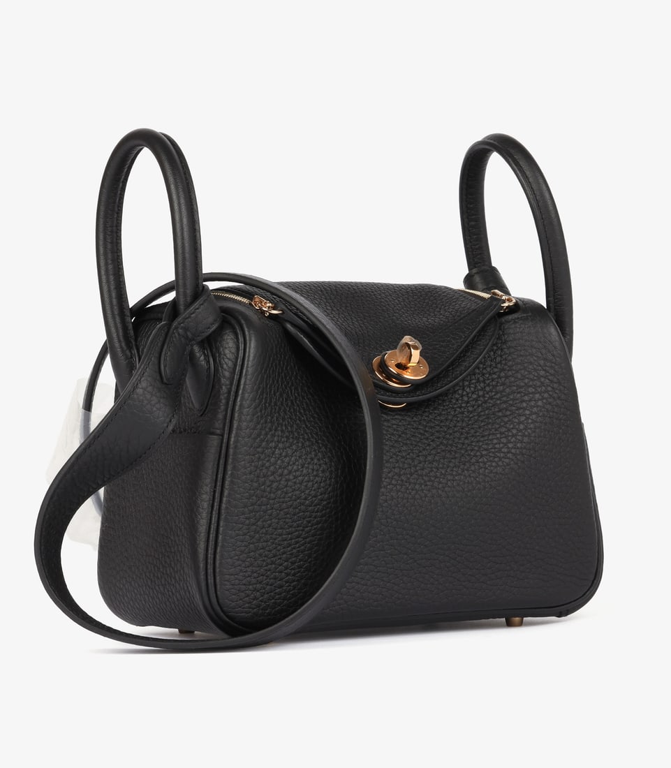Hermès Black Clemence Leather Mini Lindy 20 - 3