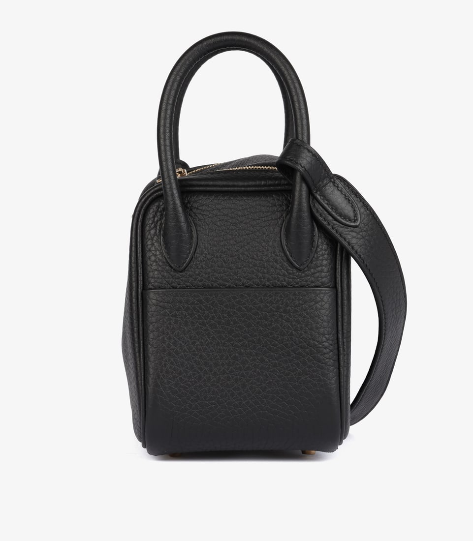 Hermès Black Clemence Leather Mini Lindy 20 - 5
