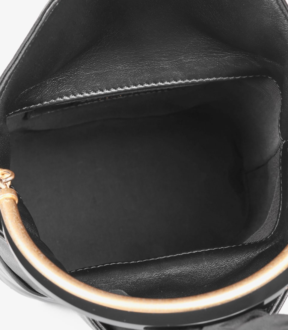 Chanel Black Chevron Quilted Lambskin Handle with Chic Bucket Bag - 10