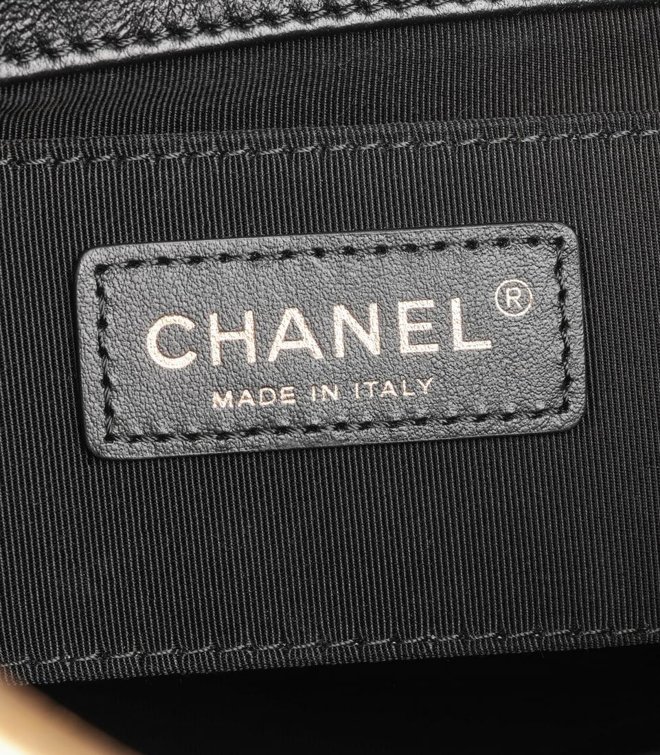 Chanel Black Chevron Quilted Lambskin Handle with Chic Bucket Bag - 11