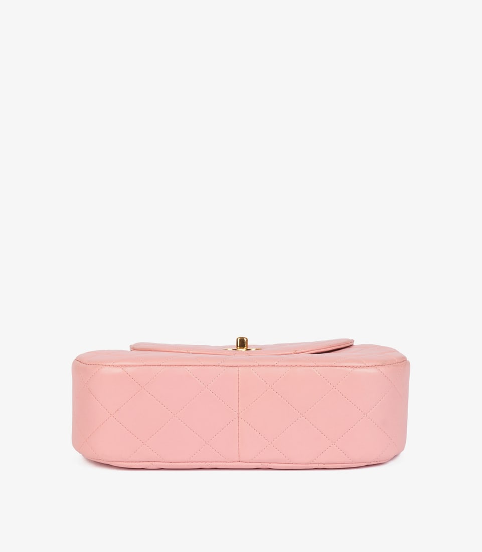 Chanel Pink Quilted Lambskin Leather Small Top Handle Classic Single Flap Bag - 7