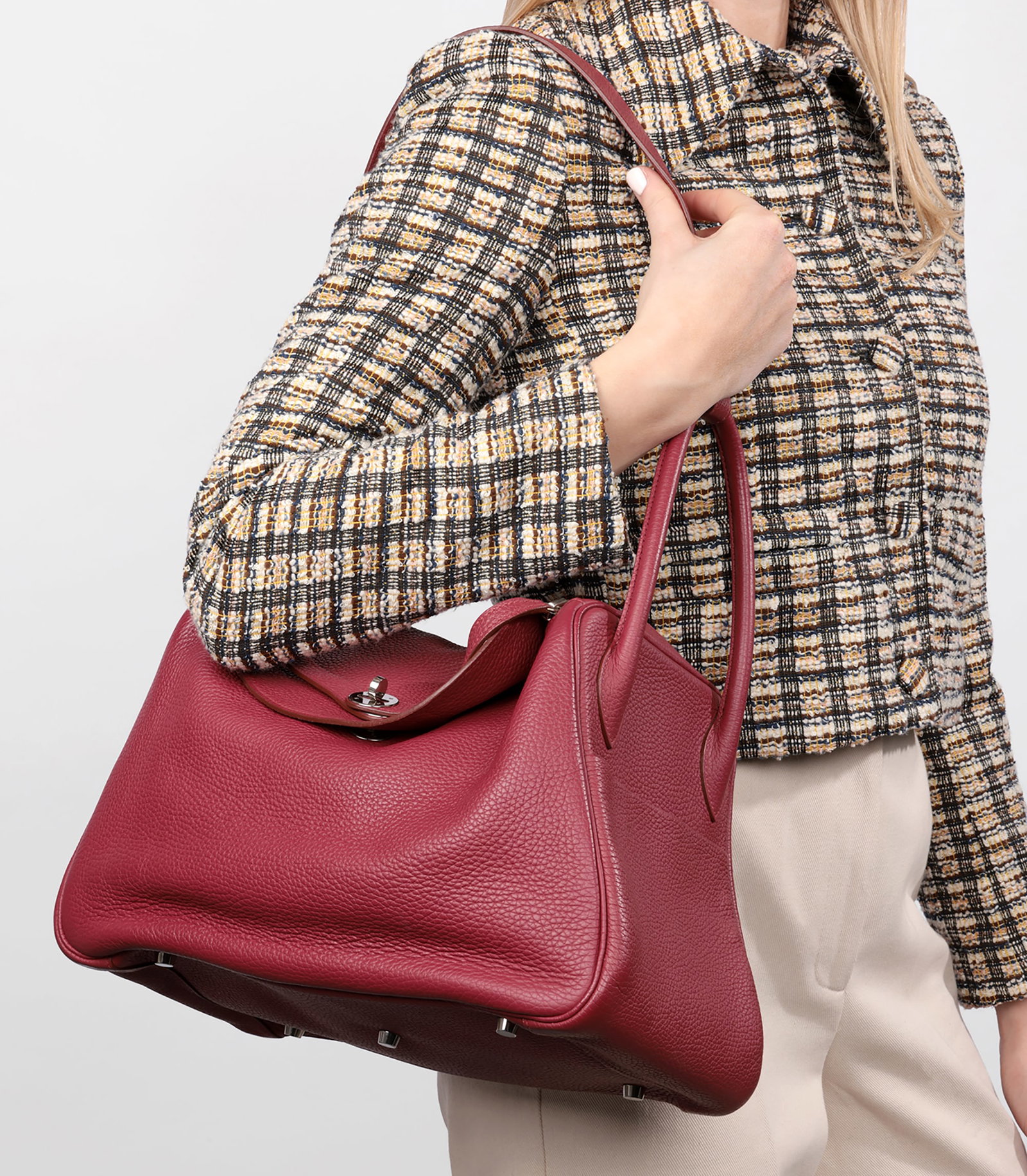 Hermès Rubis Clemence Leather Lindy 34cm - 2