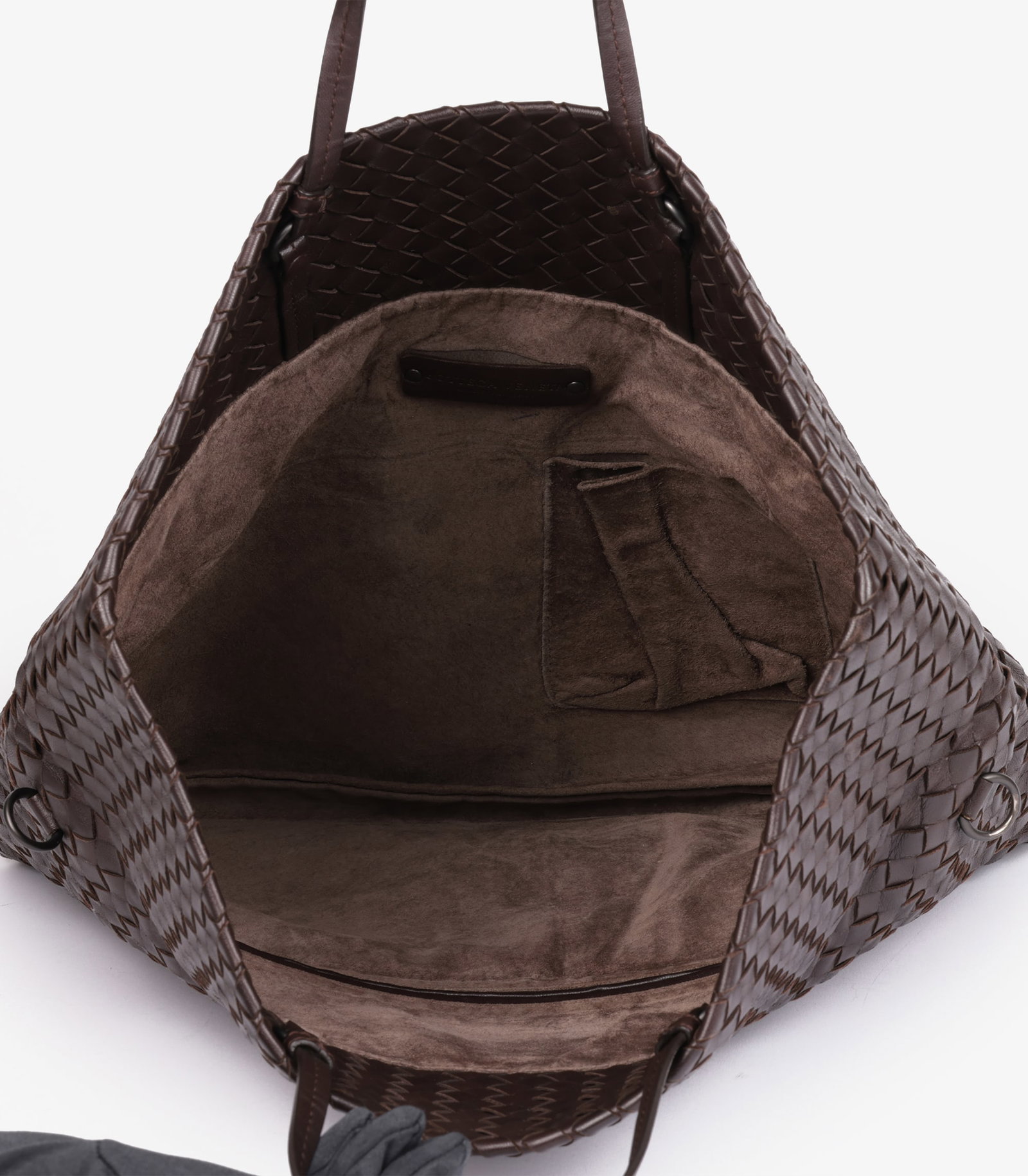 Bottega Veneta Brown Woven Calfskin Leather Intrecciato Tote - 9