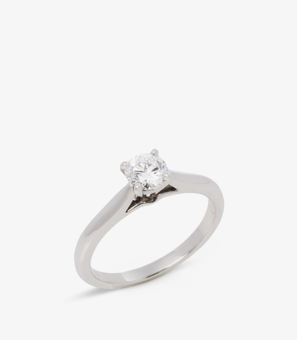 Cartier Brilliant Cut 0.31ct Solitaire Diamond Platinum 1895 Ring (1 of 10)