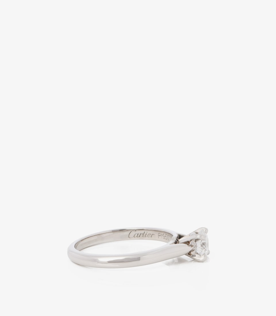 Cartier Brilliant Cut 0.31ct Solitaire Diamond Platinum 1895 Ring - 5