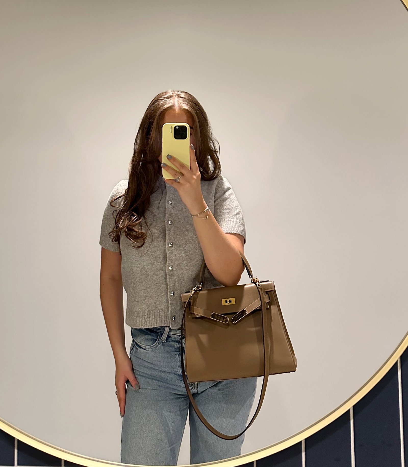 Hermès Beige de Weimar Evercolour Leather Kelly 28cm Retourne - 2