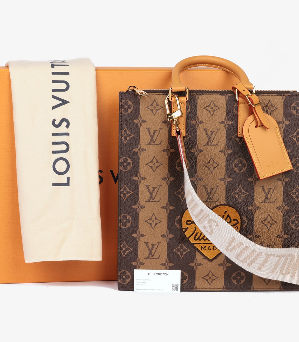 Louis Vuitton x Nigo Brown Stripe Reverso Monogram Coated Canvas Sac Plat Cross - 12