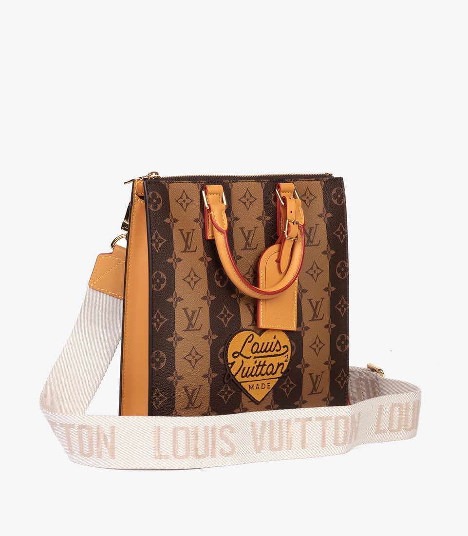 Louis Vuitton x Nigo Brown Stripe Reverso Monogram Coated Canvas Sac Plat Cross - 3