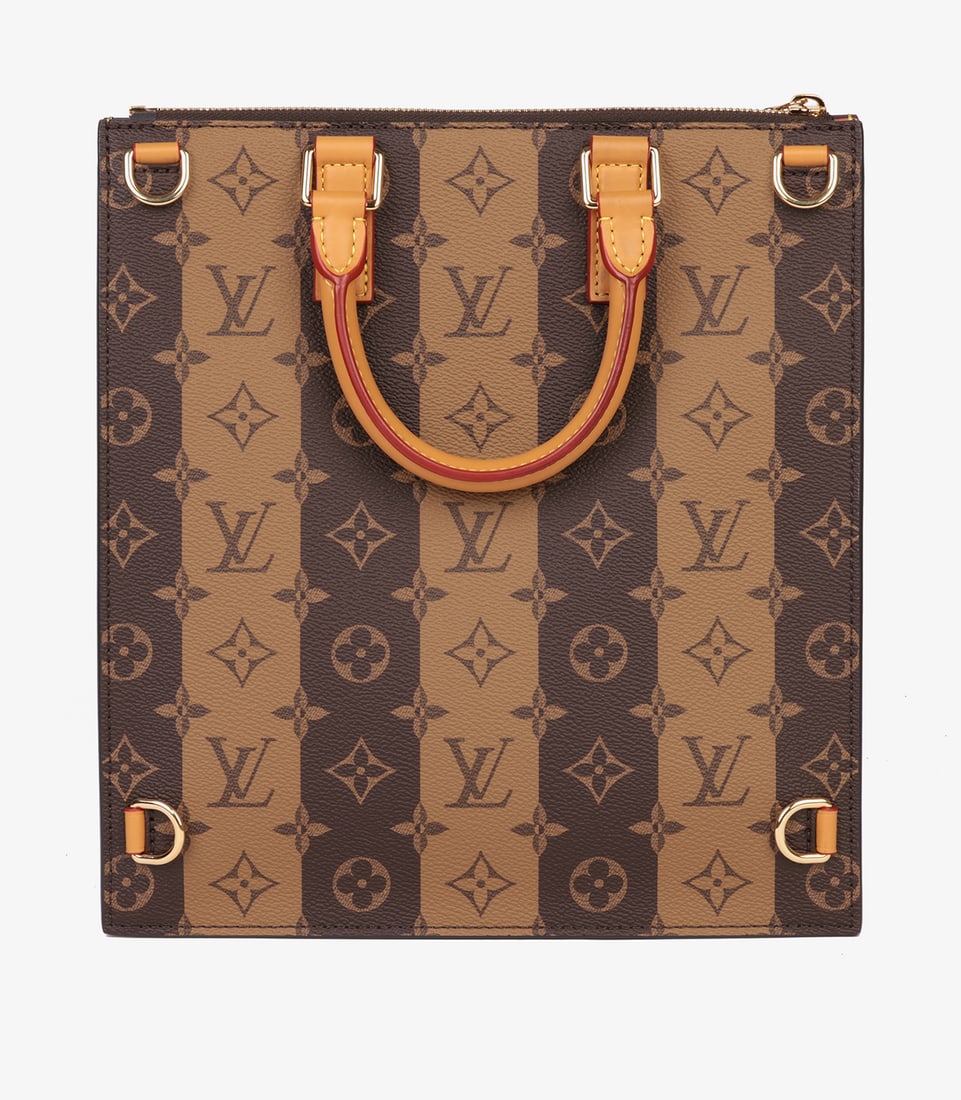 Louis Vuitton x Nigo Brown Stripe Reverso Monogram Coated Canvas Sac Plat Cross - 4