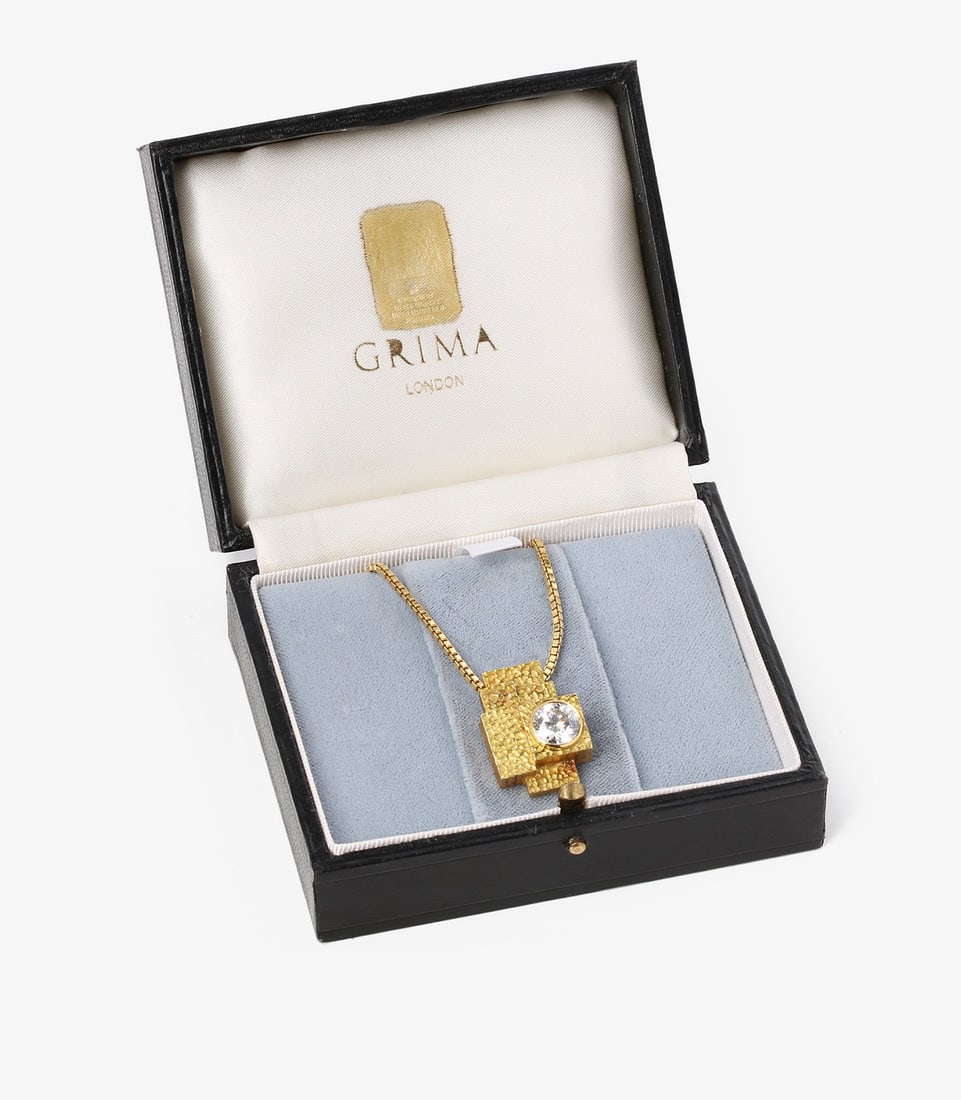 Grima 2.18ct Brilliant Cut Diamond 18ct Yellow Gold Vintage Bespoke Pendant - 12
