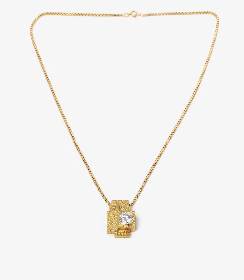 Grima 2.18ct Brilliant Cut Diamond 18ct Yellow Gold Vintage Bespoke Pendant - 9