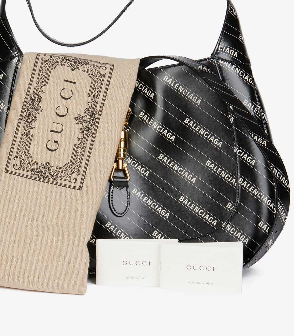 Gucci x Balenciaga Black Calfskin Leather The Hacker Project Small 1961 Jackie - 11