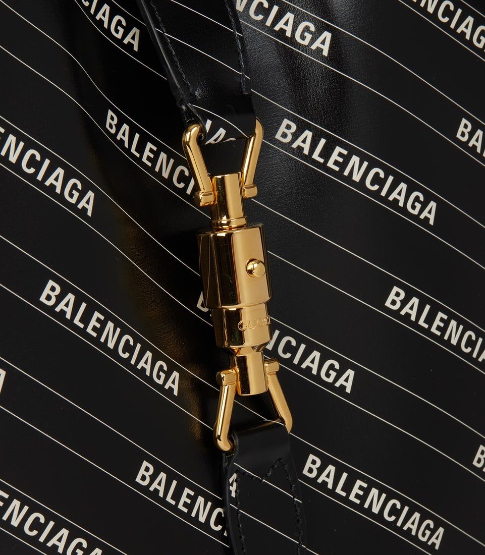 Gucci x Balenciaga Black Calfskin Leather The Hacker Project Small 1961 Jackie - 7
