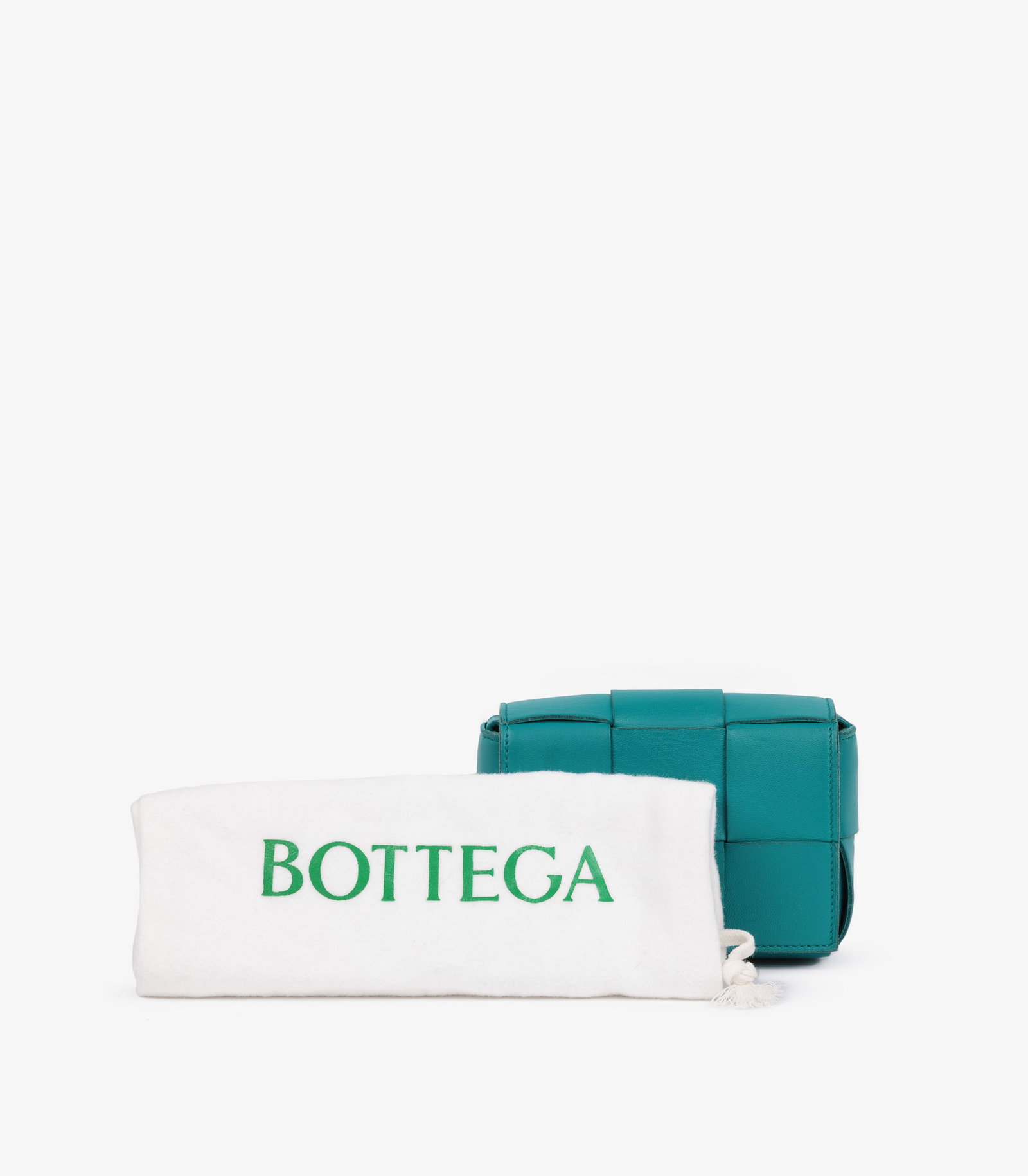 Bottega Veneta Teal Maxi Intrecciato Woven Calfskin Leather Candy Cassette - 9