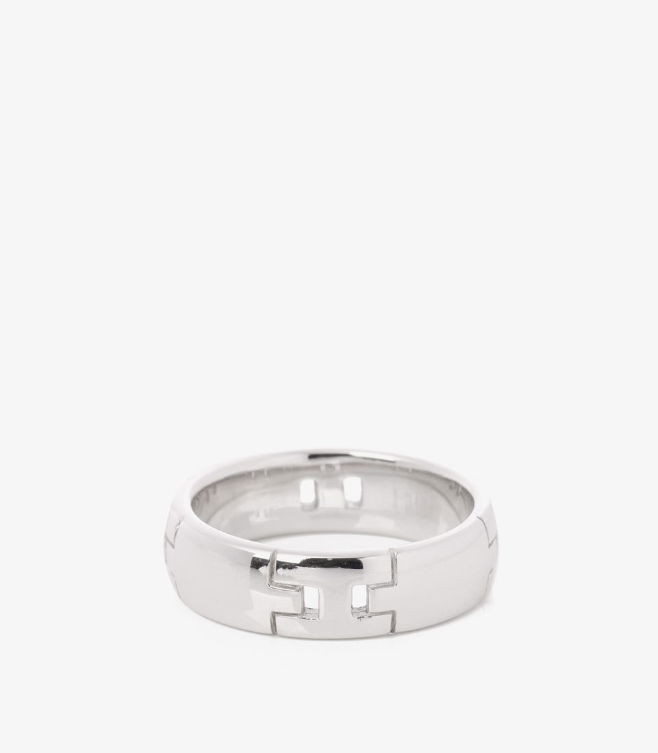 Hermès 18ct White Gold Hercules Band Ring - 3