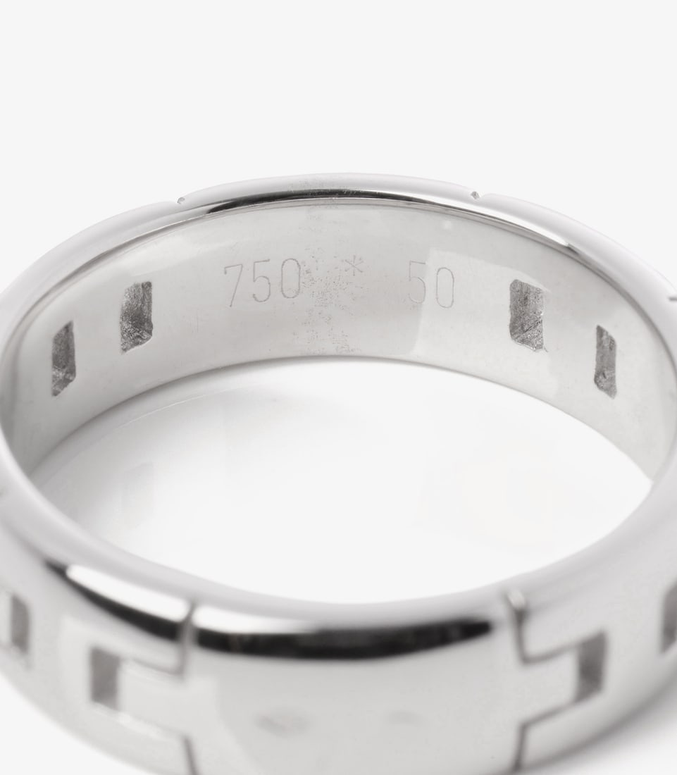 Hermès 18ct White Gold Hercules Band Ring - 4