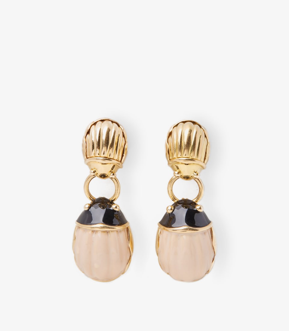 Tiffany & Co. Enamel 18ct Yellow Gold Scarab Beetle Design Earrings: Title: Tiffany & Co. Enamel 18ct Yellow Gold Scarab Beetle Design Earrings Description: Tiffany & Co. Enamel 18ct Yellow Gold Scarab Beetle Design Earrings Product Details Ref: J657