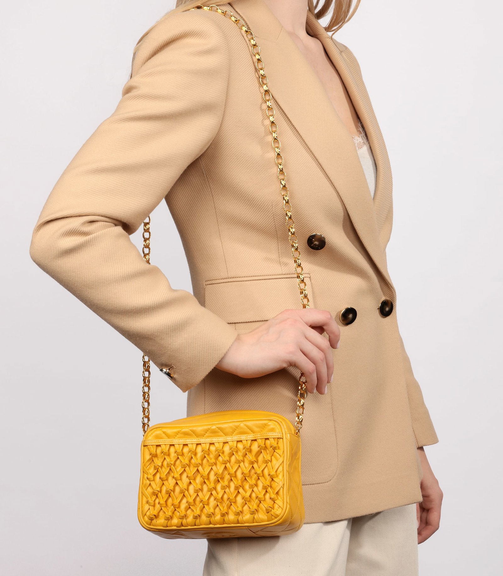 Chanel Yellow Quilted Lambskin Vintage Mini Camera Bag - 2