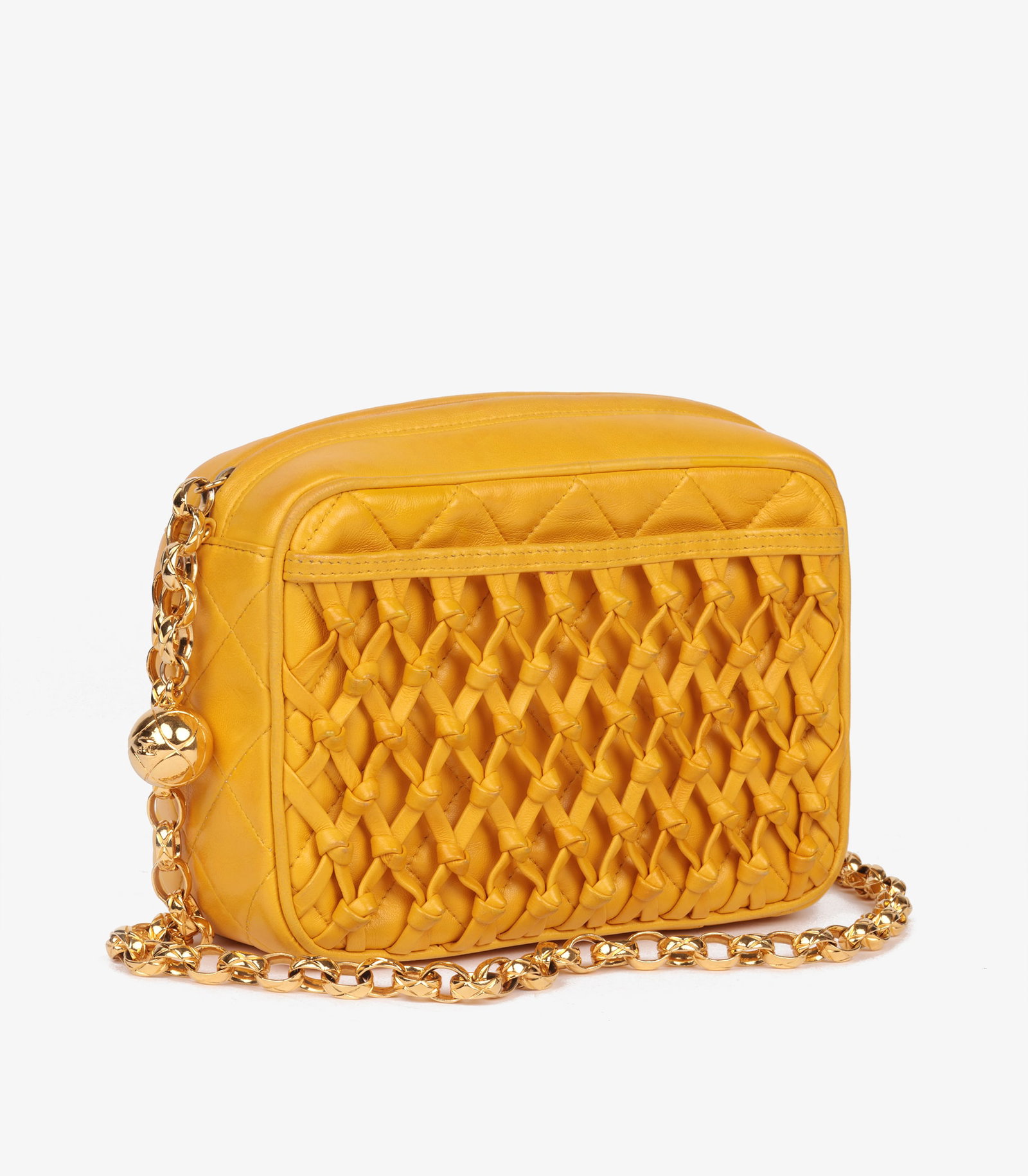 Chanel Yellow Quilted Lambskin Vintage Mini Camera Bag - 3