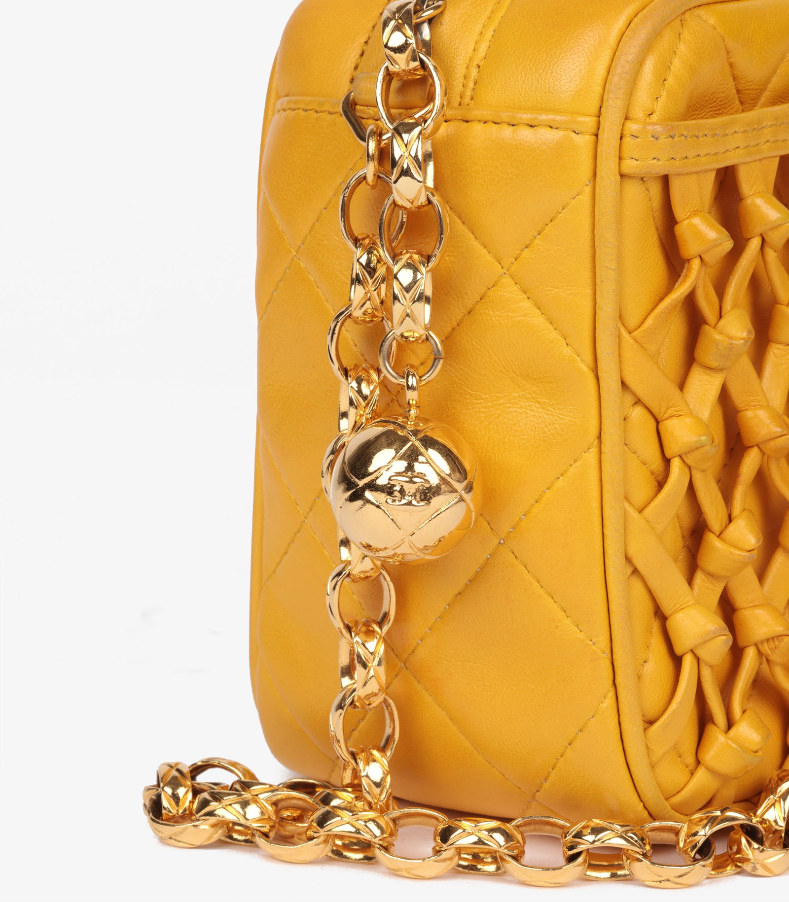 Chanel Yellow Quilted Lambskin Vintage Mini Camera Bag - 4