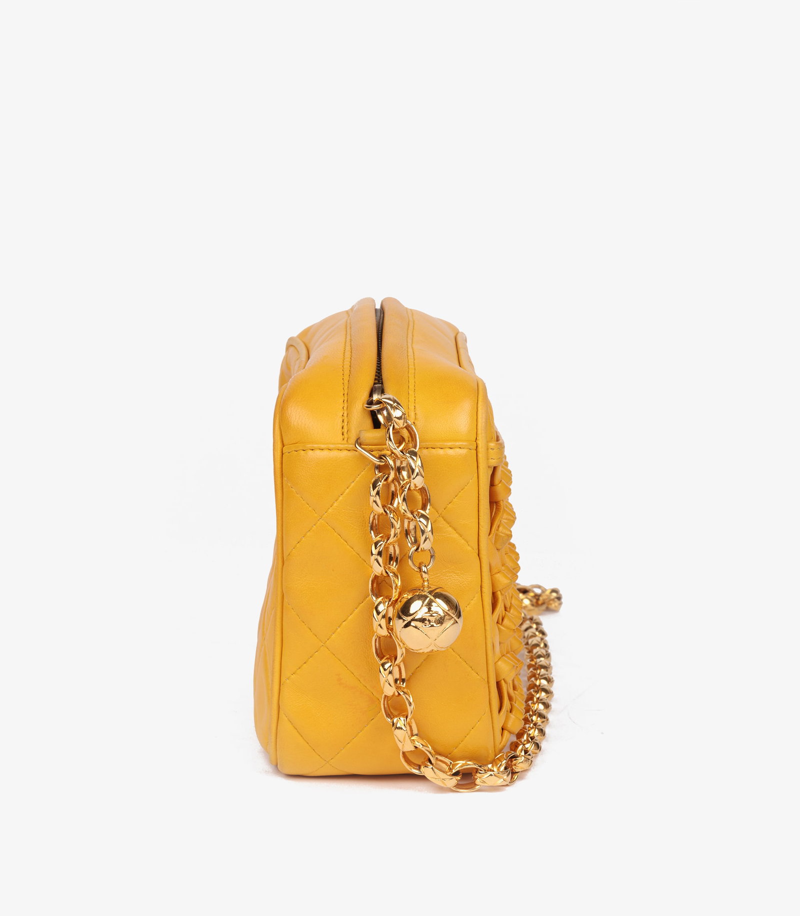 Chanel Yellow Quilted Lambskin Vintage Mini Camera Bag - 5