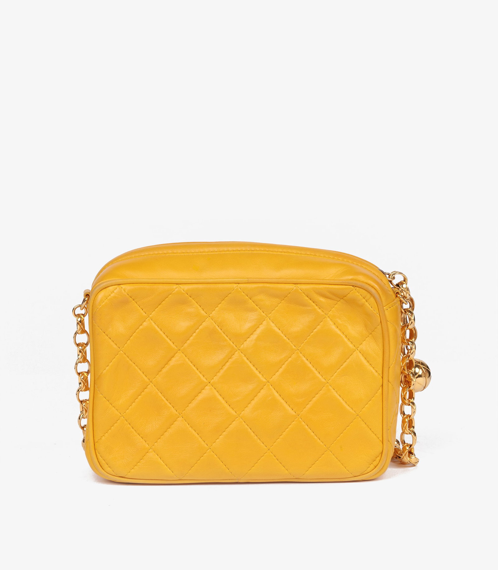 Chanel Yellow Quilted Lambskin Vintage Mini Camera Bag - 6