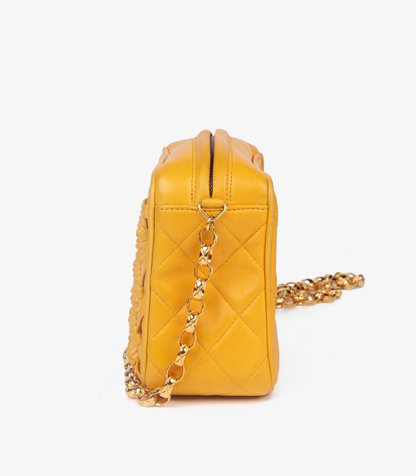 Chanel Yellow Quilted Lambskin Vintage Mini Camera Bag - 7
