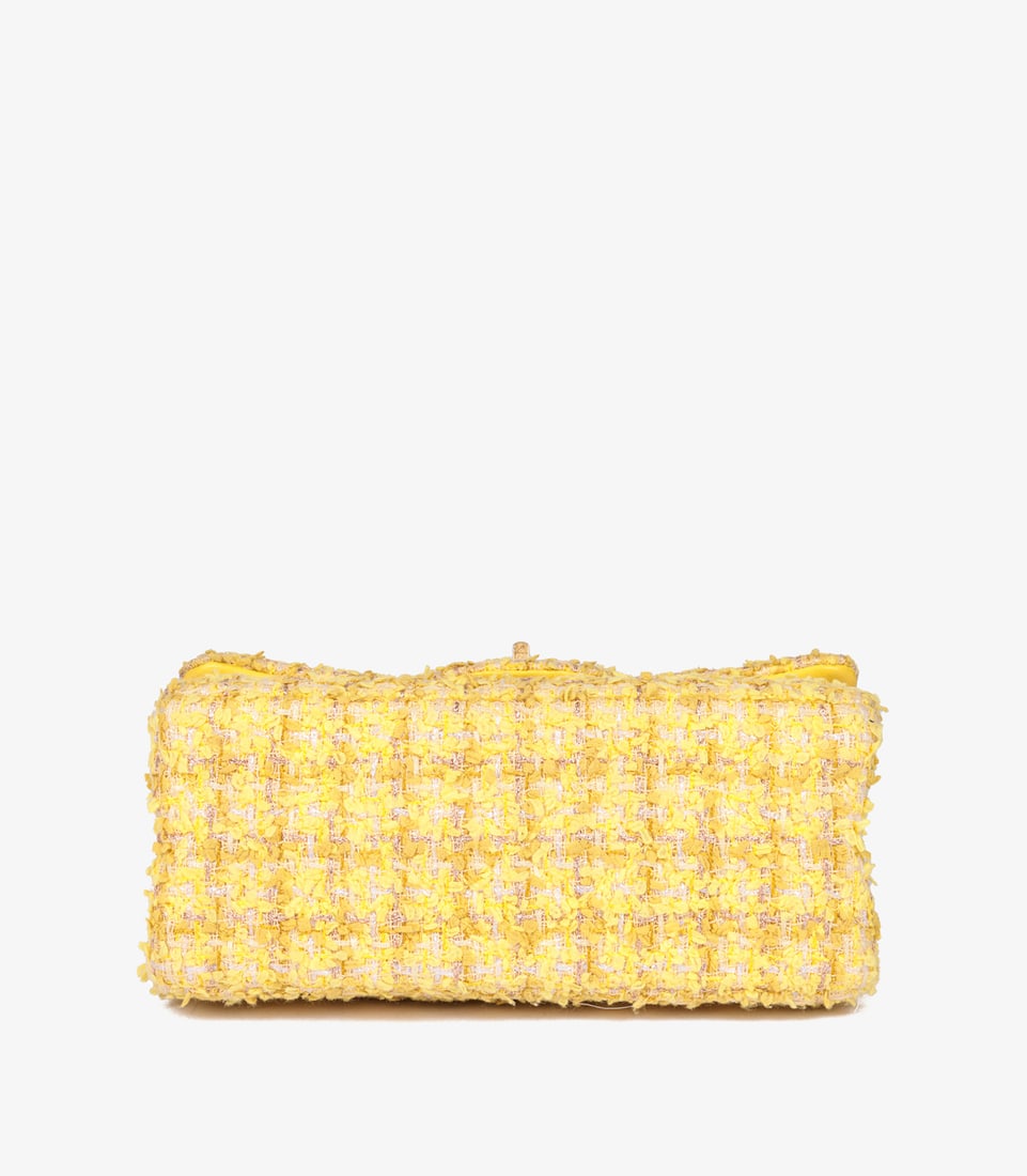 Chanel Canary Yellow Tweed Fabric 224 2.55 Reissue Double Flap Bag - 7