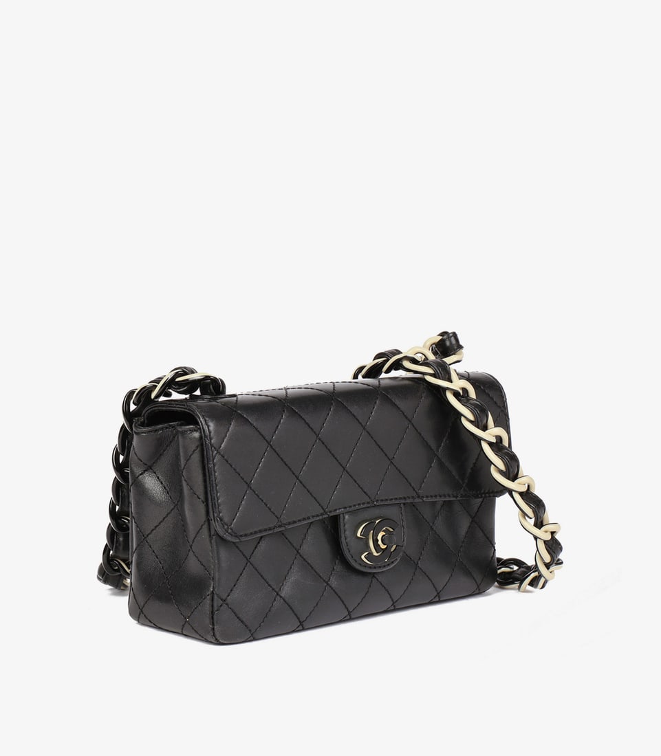 Chanel Black Quilted Lambskin Vintage Mini Classic Single Flap Bag - 3