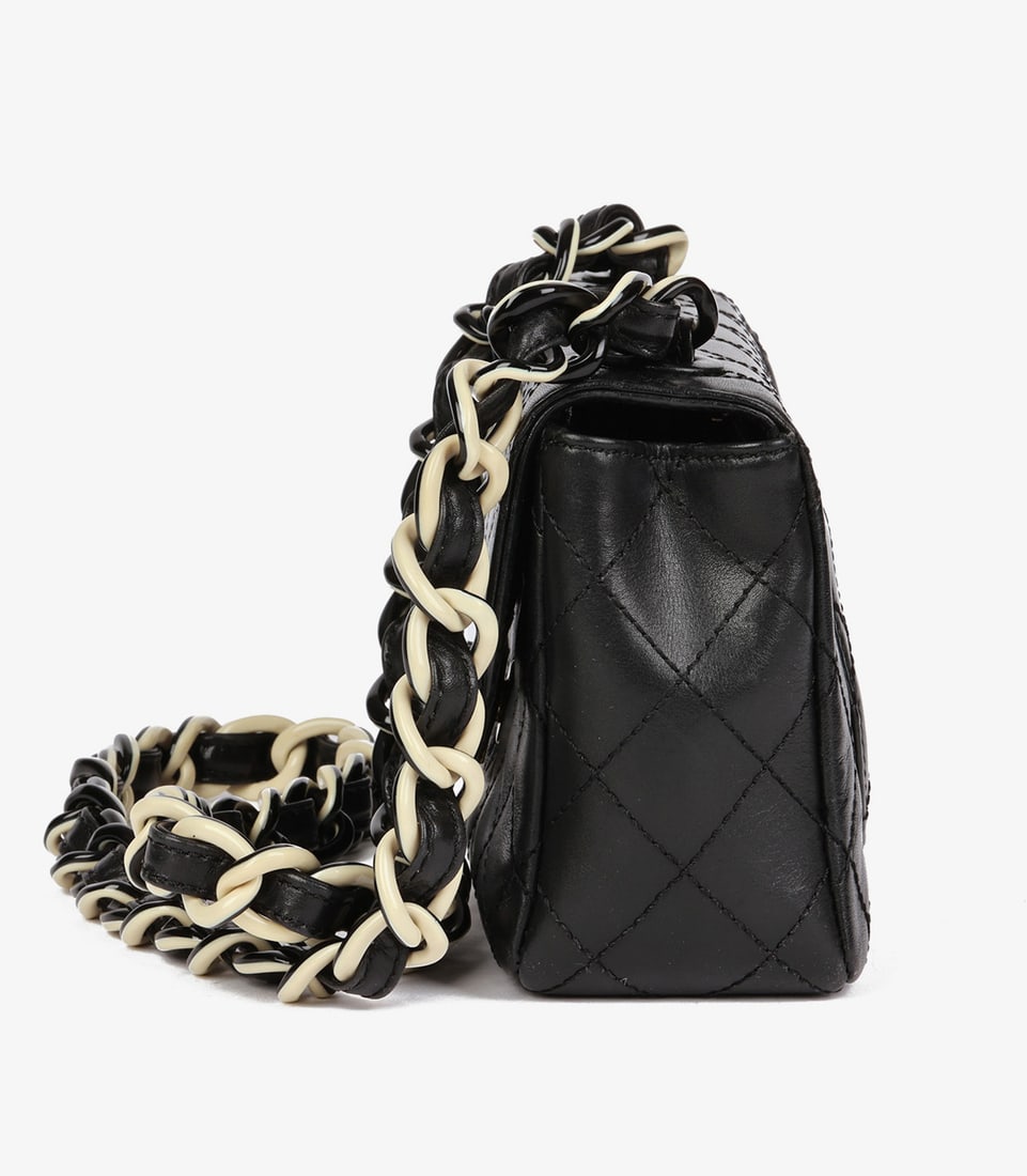 Chanel Black Quilted Lambskin Vintage Mini Classic Single Flap Bag - 5