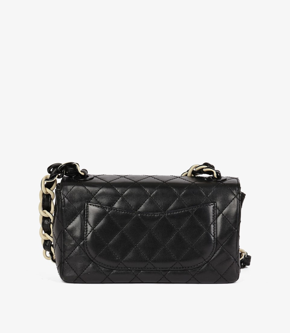 Chanel Black Quilted Lambskin Vintage Mini Classic Single Flap Bag - 6