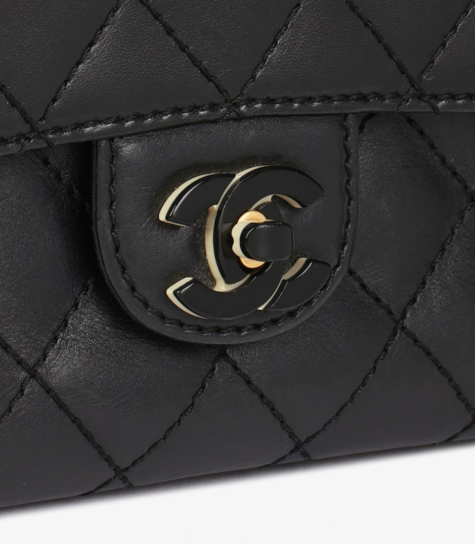 Chanel Black Quilted Lambskin Vintage Mini Classic Single Flap Bag - 8