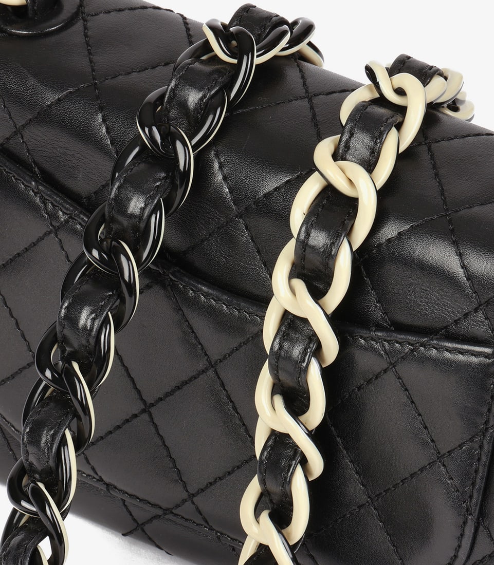 Chanel Black Quilted Lambskin Vintage Mini Classic Single Flap Bag - 9