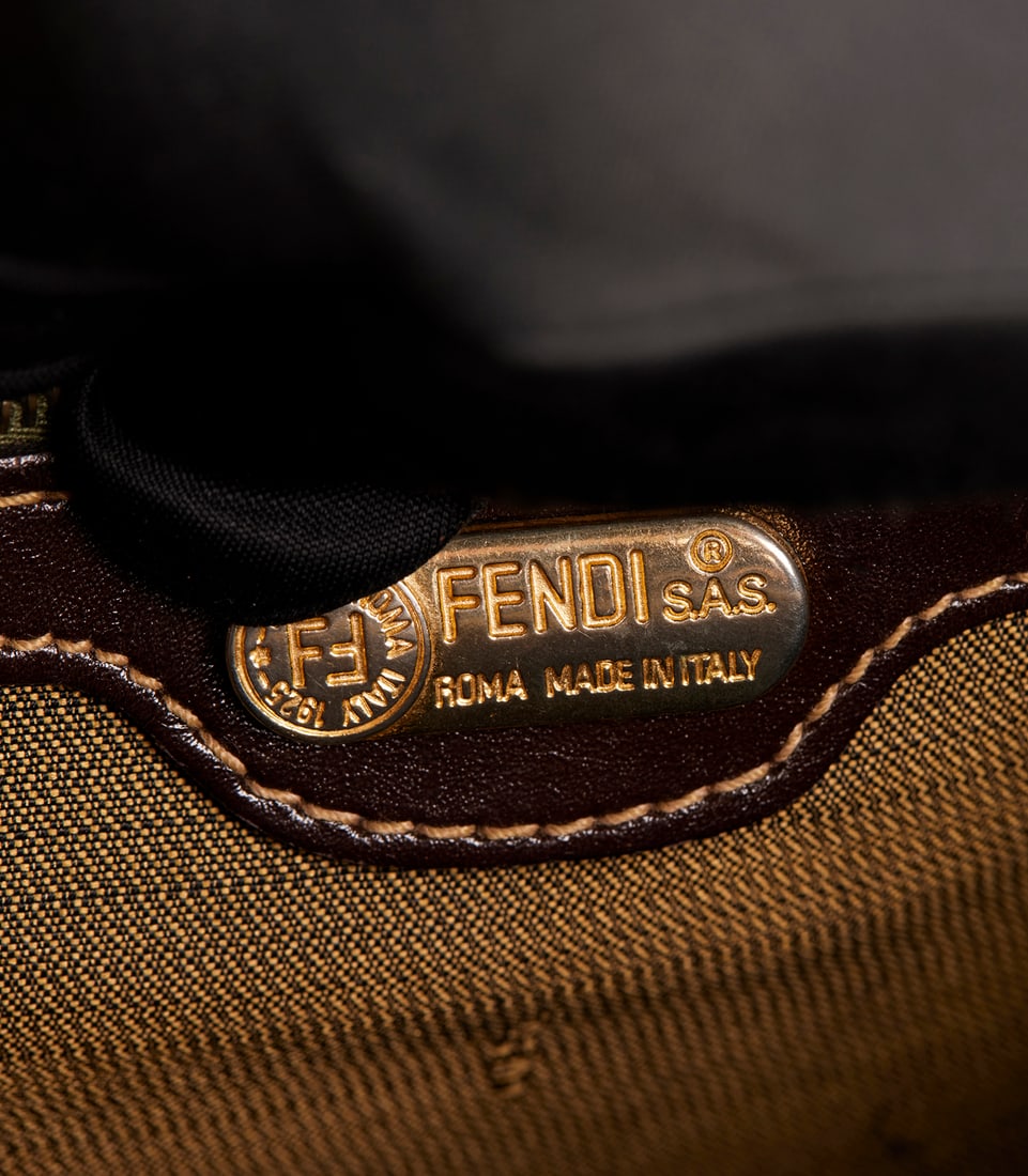 Fendi Brown Zucca Canvas & Calfskin Leather Vintage Shoulder Tote - 10