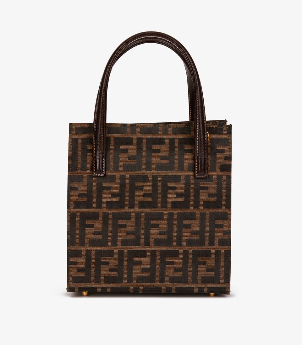 Fendi Brown Zucca Canvas & Calfskin Leather Vintage Shoulder Tote - 6