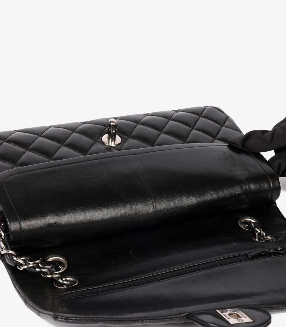 Chanel Black Quilted Lambskin Leather Medium Classic Double Flap Bag - 10