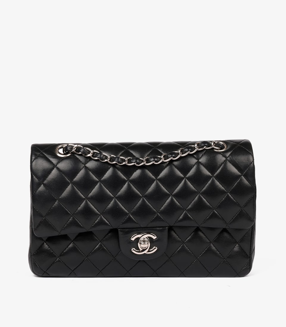 Chanel Black Quilted Lambskin Leather Medium Classic Double Flap Bag (1 of 12)