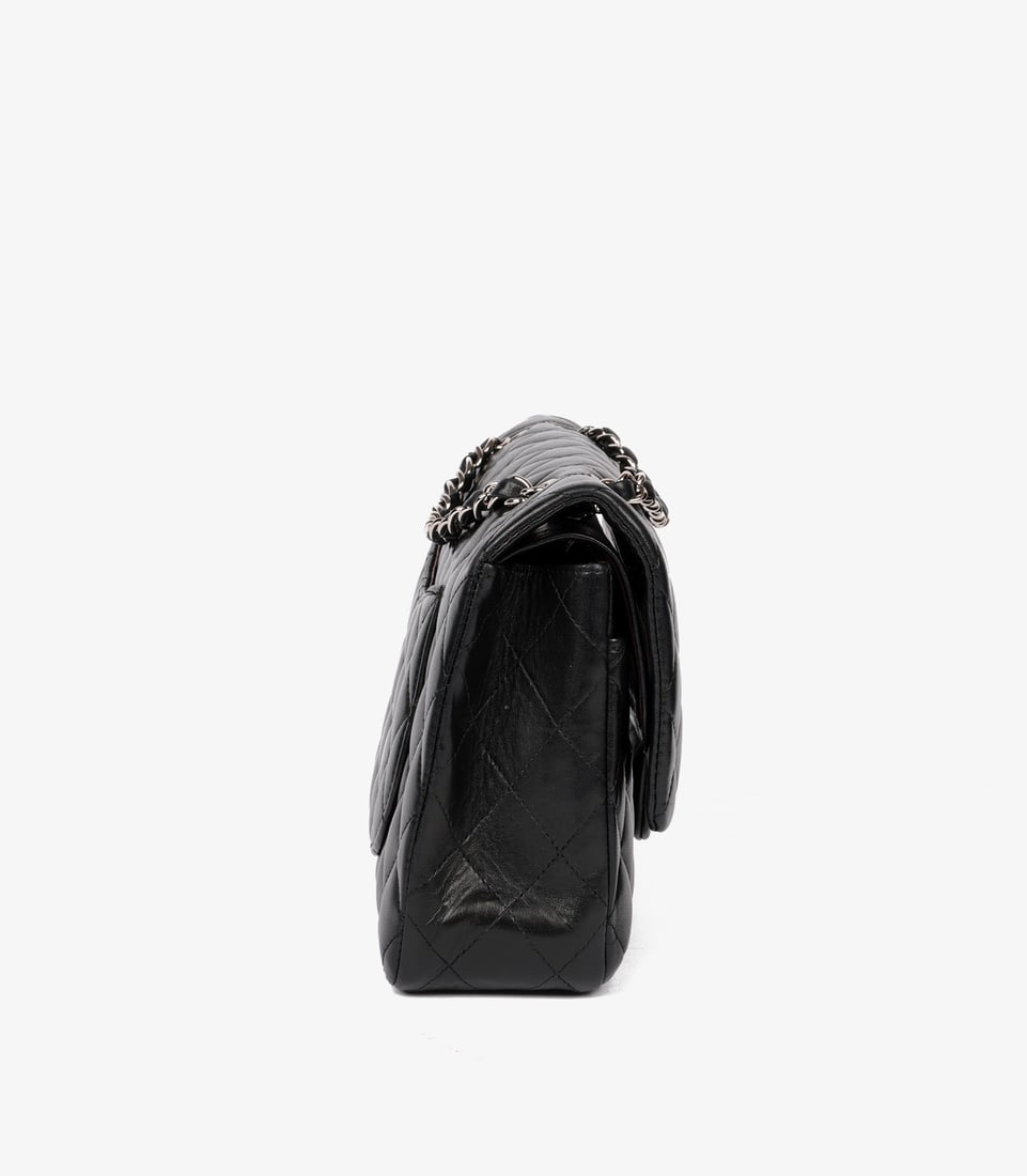 Chanel Black Quilted Lambskin Leather Medium Classic Double Flap Bag - 4